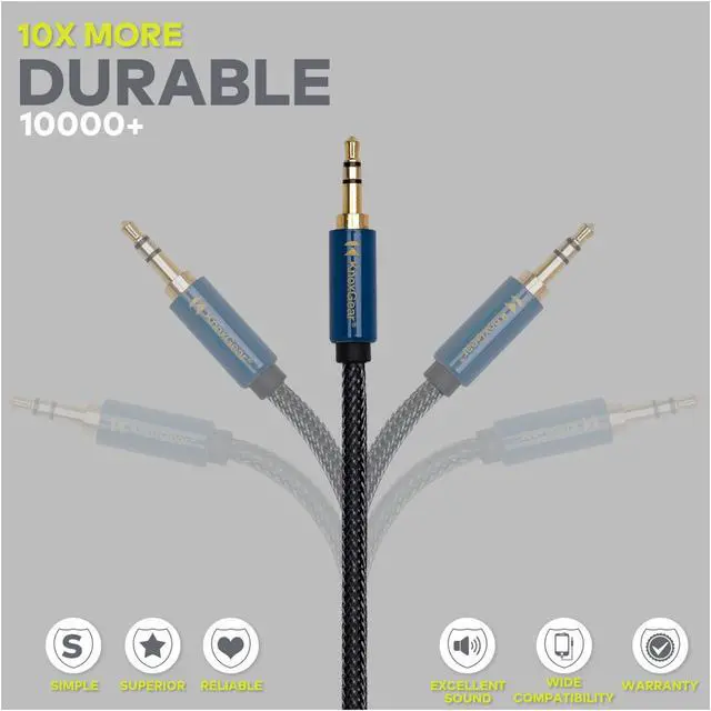Alt view image 2 of 7 - Knox Gear Nylon Braided 3.5mm Male-Female Audio Extension Adapter Cable (6-Feet)