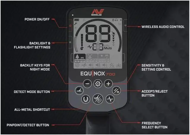 Alt view image 5 of 6 - Minelab EQUINOX 700 Multi-Purpose Metal Detector