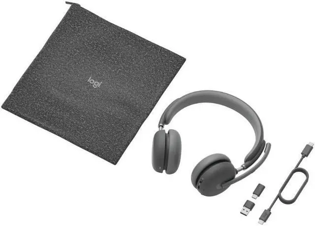 Alt view image 14 of 14 - Logitech Zone Wireless 2 Headset - Wireless - Bluetooth - 164 ft - 20 Hz - 20 kHz - Over-the-head - Omni-directional, MEMS Technology Microphone - Graphite