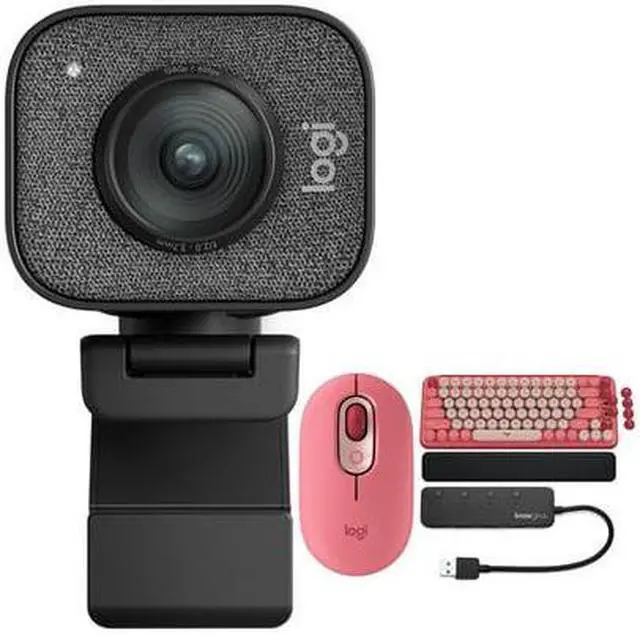 Main image of Logitech StreamCam Plus Webcam with Tripod (Graphite) Bundle