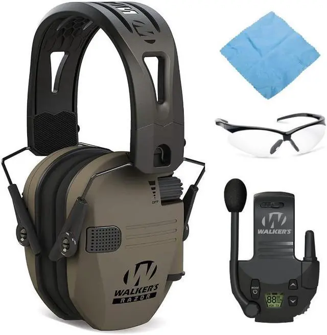 Main image of Walkers Razor Tacti-Grip with Rubber Headband (Earth) w/Walkie-Talkie Bundle