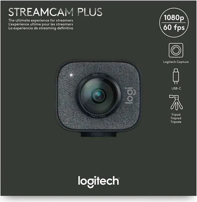 Alt view image 6 of 7 - Logitech StreamCam Plus Webcam with Tripod and Yeti Blackout Mic Bundle