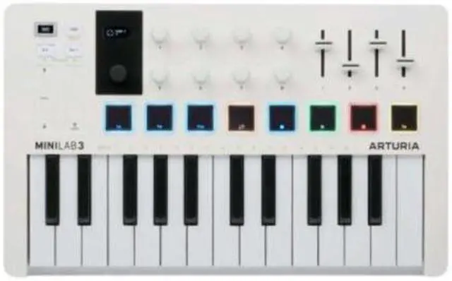 Alt view image 4 of 7 - Arturia MiniLab 3 Mini Hybrid Keyboard Controller with Creative Software (White)