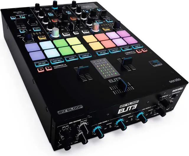 Alt view image 7 of 7 - Reloop Elite High Performance DVS Mixer for Serato with Headphones and Cables