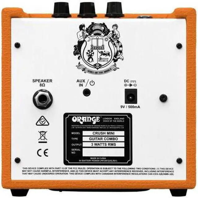 Alt view image 6 of 6 - Orange Amps Crush Mini 3W Analogue Combo Amp