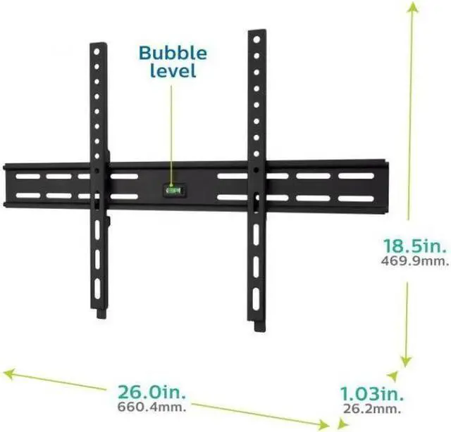 Alt view image 3 of 6 - Philips Thin-Profile Fixed TV Wall Mount for Up To 90-Inch Flat Screen (Black)