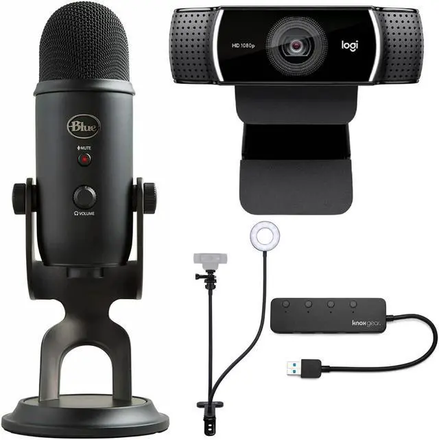 Main image of Blue Microphone Yeti USB Microphone with Logitech Webcam and Accessory Bundle