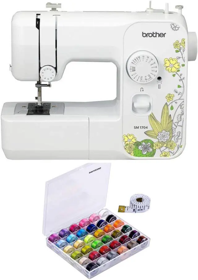 Main image of Brother SM1704 17-Stitch Lightweight Sewing Machine (White) with Threads Set