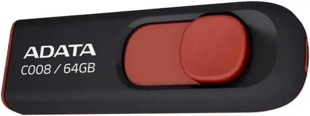 Alt view image 2 of 6 - ADATA 64GB USB 2.0 Retractable Capless Flash Drive (Red)