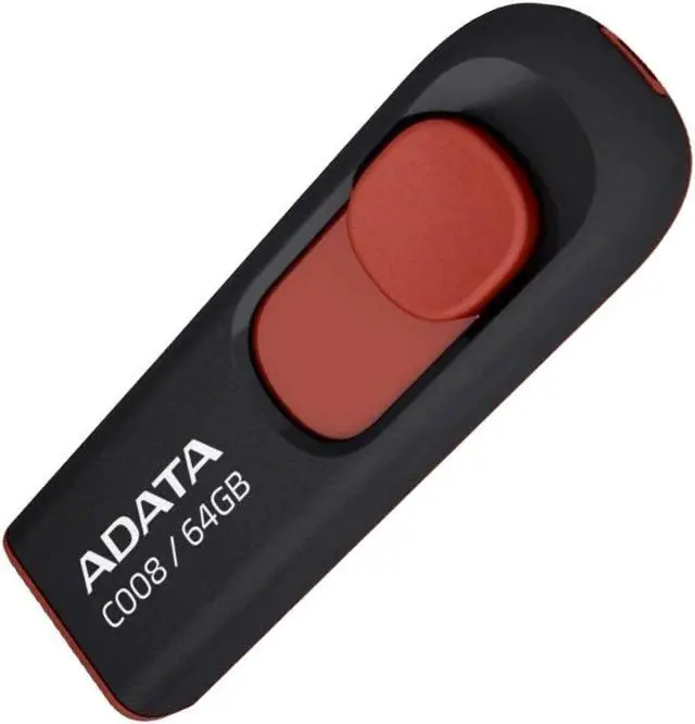 Alt view image 3 of 6 - ADATA 64GB USB 2.0 Retractable Capless Flash Drive (Red)