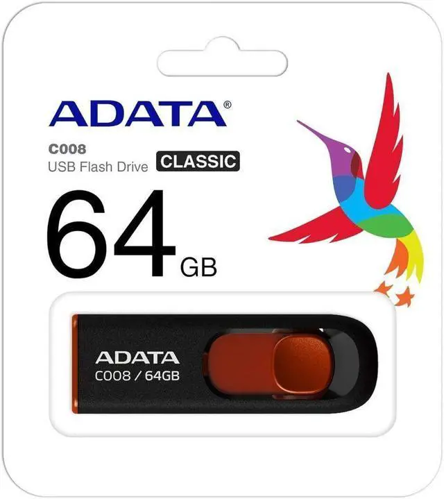 Alt view image 6 of 6 - ADATA 64GB USB 2.0 Retractable Capless Flash Drive (Red)