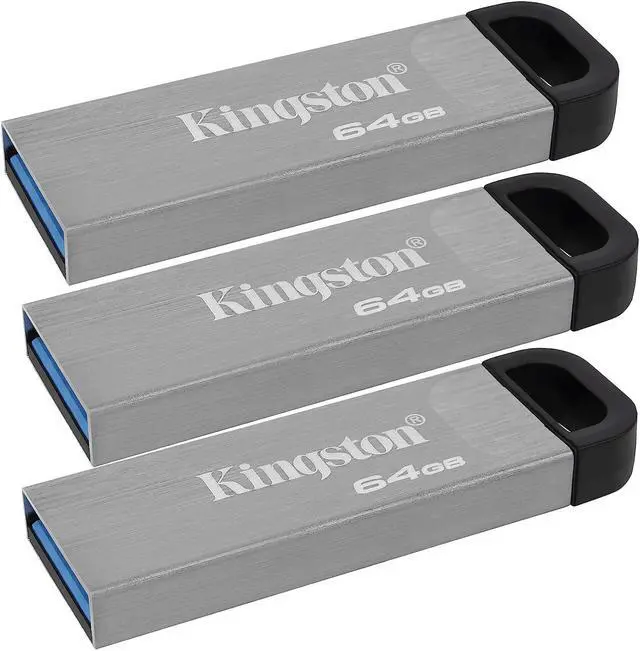 Main image of Kingston 64GB DataTraveler Kyson USB 3.2 Gen 1 200MB/s Read Metal Flash Drive (3-pack)