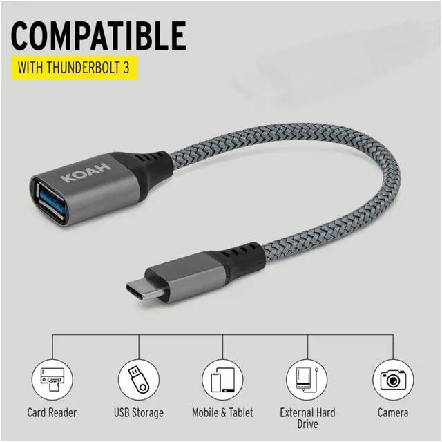 Alt view image 4 of 7 - Koah USB 3.0 to USB-C Adapter (Up to 5Gbps Data Transfer Speeds)