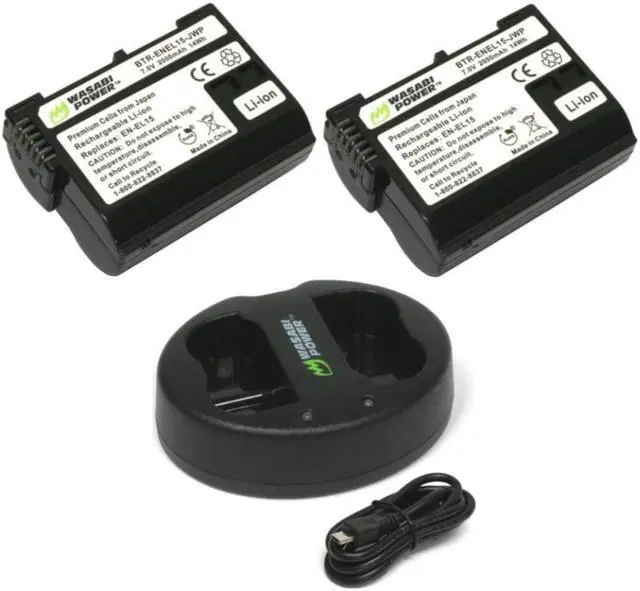 Main image of Wasabi Power Battery (2-Pack) and Dual Charger for Nikon EN-EL15