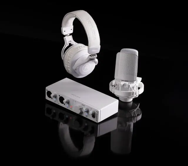 Alt view image 7 of 7 - Arturia MiniFuse Recording Pack (White) with Studio Monitor, Pads and Cables
