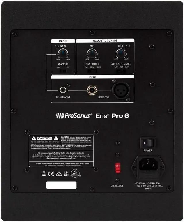 Alt view image 7 of 7 - PreSonus Eris Pro 6 6-Inch 2-Way Studio Monitors with 1/4-Inch TRS Cables Bundle