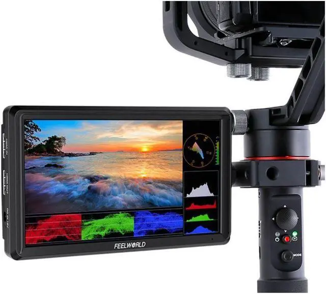 Alt view image 12 of 14 - FEELWORLD FW568 V3 6 inch DSLR Camera Field Monitor with Waveform LUTs Video Peaking Focus Assist Small Full HD 1920x1080 IPS with 4K HDMI 8.4V DC Input Output Include Tilt Arm