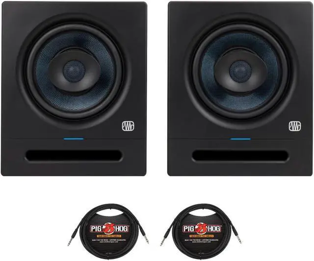 Main image of PreSonus Eris Pro 8 8-Inch 2-way Studio Monitor (Pair) with 1/4-Inch TRS Cables