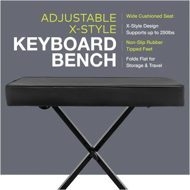 Alt view image 3 of 7 - Knox Gear Adjustable X-Style Keyboard Bench