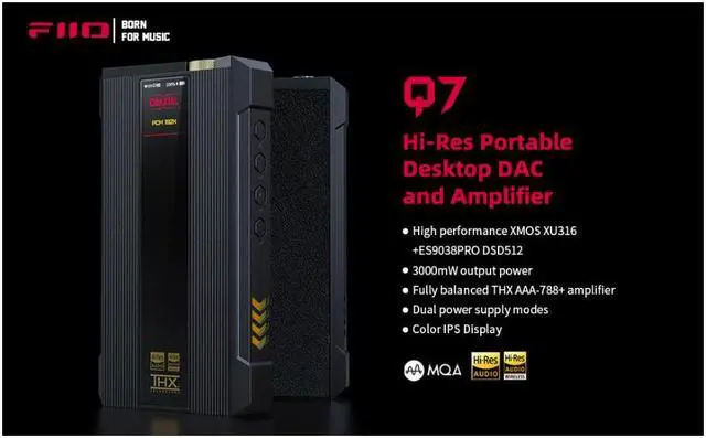 Alt view image 6 of 6 - FiiO Q7 High-Resolution Portable Desktop DAC and Fully Balanced Amplifier