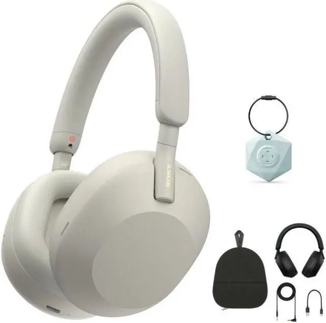 Alt view image 5 of 7 - Sony WH-1000XM5 Wireless Noise Canceling Over-Ear Headphones (Silver) Bundle
