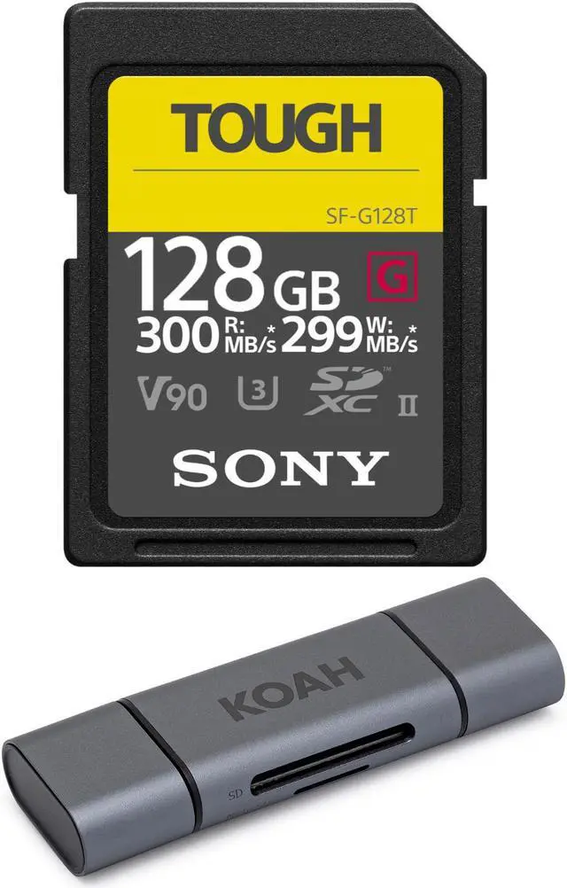 Main image of Sony 128GB UHS-II Tough G-Series SD Card with Dual-Slot Card Reader