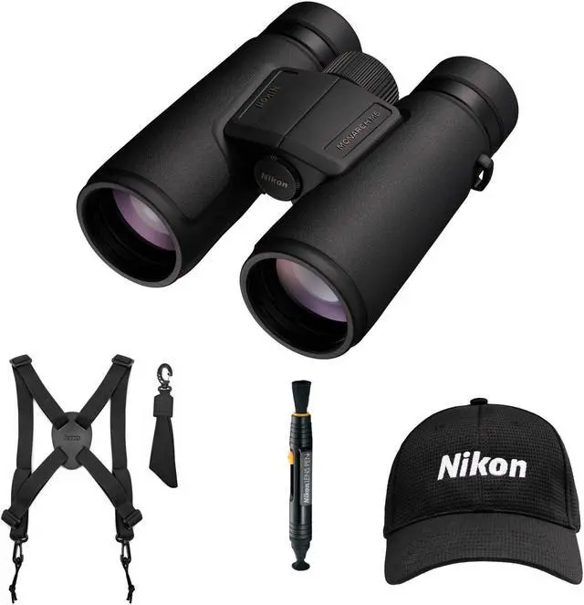 Main image of Nikon Monarch M5 8x42 Binoculars with Hat and Accessory Bundle