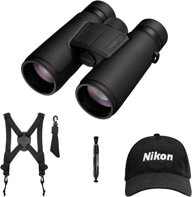 Main image of Nikon Monarch M5 10x42 Binoculars with Hat and Accessory Bundle