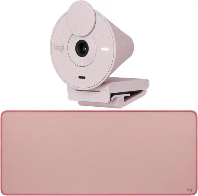 Main image of Logitech Brio 300 Rose - High-Definition Webcam with Desktop Anti-Slip Matt