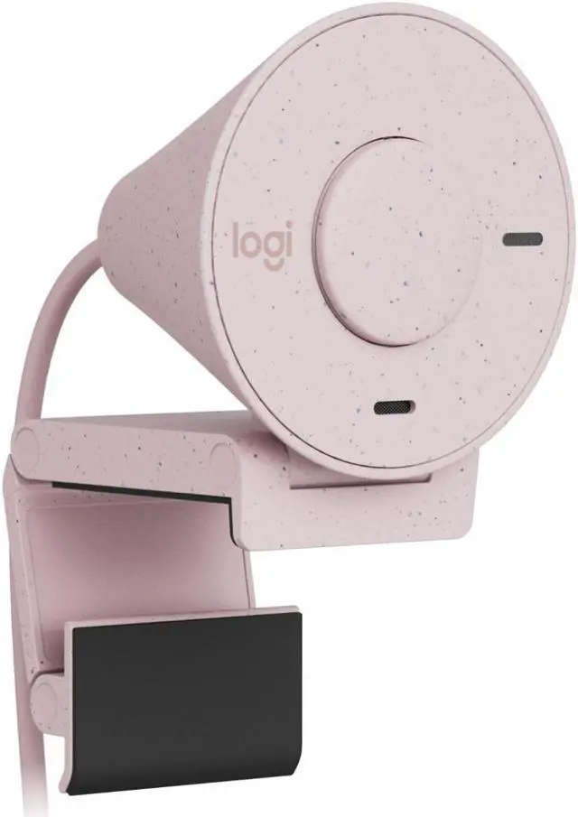 Alt view image 7 of 7 - Logitech Brio 300 Rose - High-Definition Webcam with Desktop Anti-Slip Matt