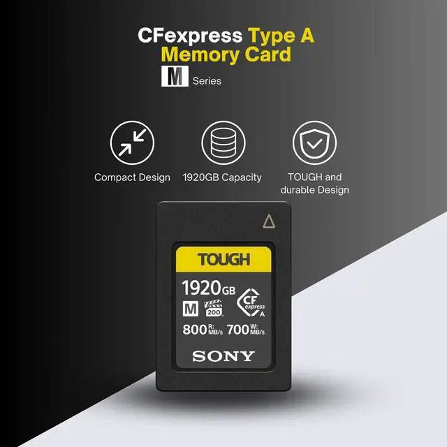 Alt view image 2 of 7 - Sony M Series 1920GB CFexpress Type A TOUGH Memory Card with Sony MRWG2 Memory Card Reader