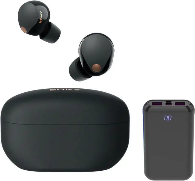 Main image of Sony WF-1000XM5 Truly Wireless Noise Canceling Earbuds (Black) Bundle
