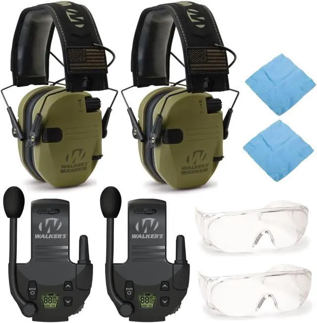 Main image of Walkers Razor Electronic Muffs (Green Patriot) 2-Pack, Walkie Talkies & Glasses