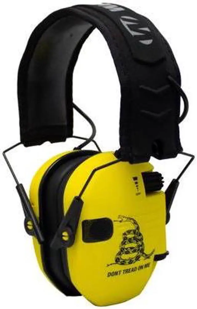 Alt view image 7 of 7 - Walkers Game Ear Razor Muffs (Don't Tread on Me Yellow) with Protective Case
