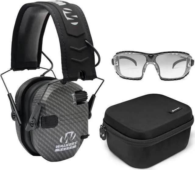 Main image of Walkers Razor Slim Electronic Muff (Carbon) with Case, and Glasses