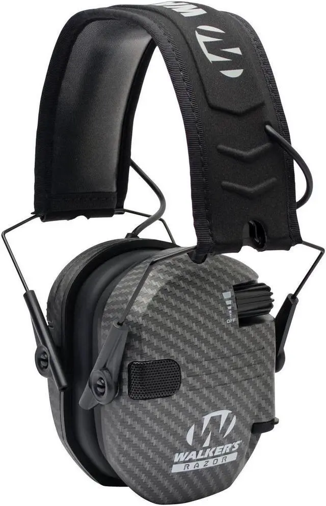 Alt view image 2 of 6 - Walkers Razor Slim Electronic Muff (Carbon) with Case, and Glasses