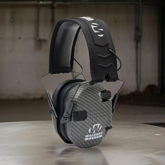 Alt view image 4 of 6 - Walkers Razor Slim Electronic Muff (Carbon) with Case, and Glasses