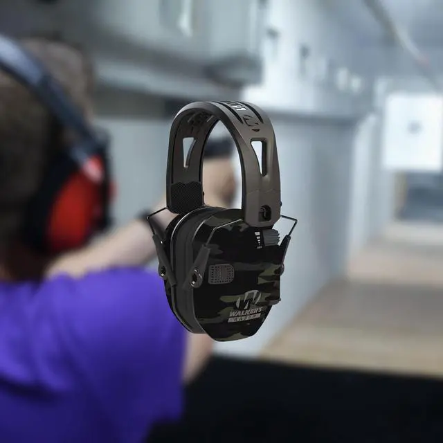 Alt view image 7 of 7 - Walker's Game Ear Razor Slim Electronic Lightweight Shooting Hunting Range Hearing Protection Muffs Glasses Bundle