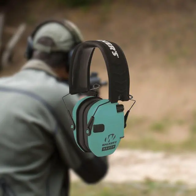Alt view image 5 of 7 - Walker's Game Ear Razor Slim Electronic Lightweight Shooting Hunting Range Hearing Protection Muffs Glasses Bundle