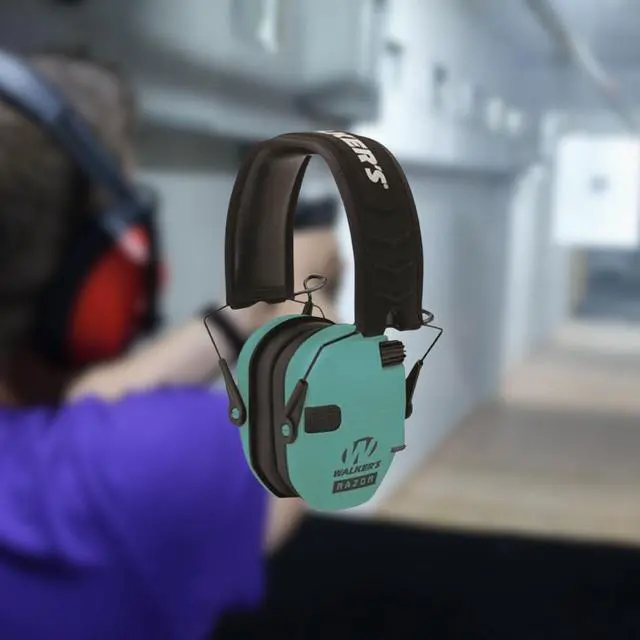 Alt view image 6 of 7 - Walker's Game Ear Razor Slim Electronic Lightweight Shooting Hunting Range Hearing Protection Muffs Glasses Bundle