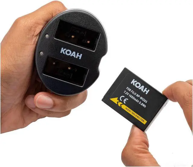 Alt view image 6 of 7 - Koah Pro Fujifilm NP-126S Two-Pack Rechargeable Battery 1400mAh and Dual Charger