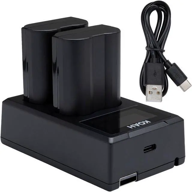 Main image of Koah Rechargeable 2250mAh Battery for Nikon EN-EL15c (2-Pk) and LCD Dual Charger