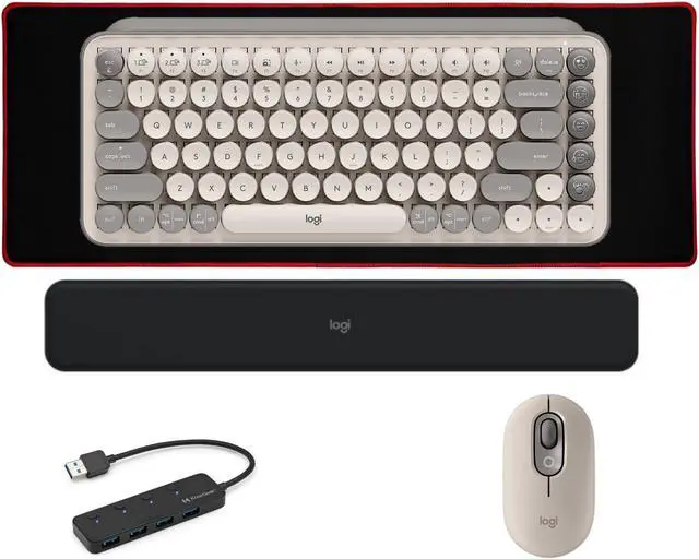 Main image of Logitech POP Keys Wireless Mechanical Keyboard and POP Mouse Bundle (Mist)