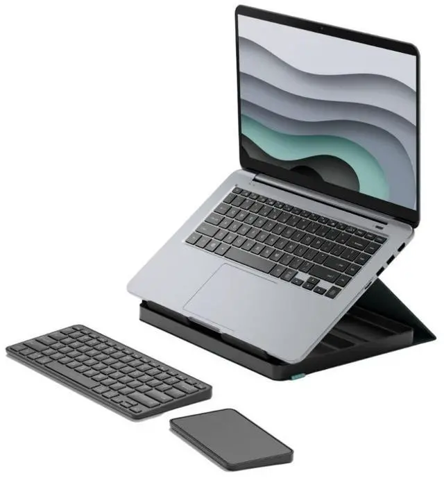 Alt view image 13 of 20 - Logitech Casa Pop Up Desk Work From Home Kit with Laptop Stand (CLASSIC CHIC)