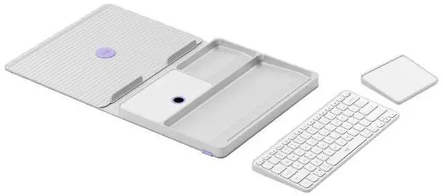 Alt view image 4 of 9 - Logitech Casa Pop Up Desk Work From Home Kit with Laptop Stand, Wireless Keyboard & Touchpad, Bluetooth, USB C Charging, for Laptop/MacBook (10? to 17?) - Windows, macOS, ChromeOS - Nordic Calm