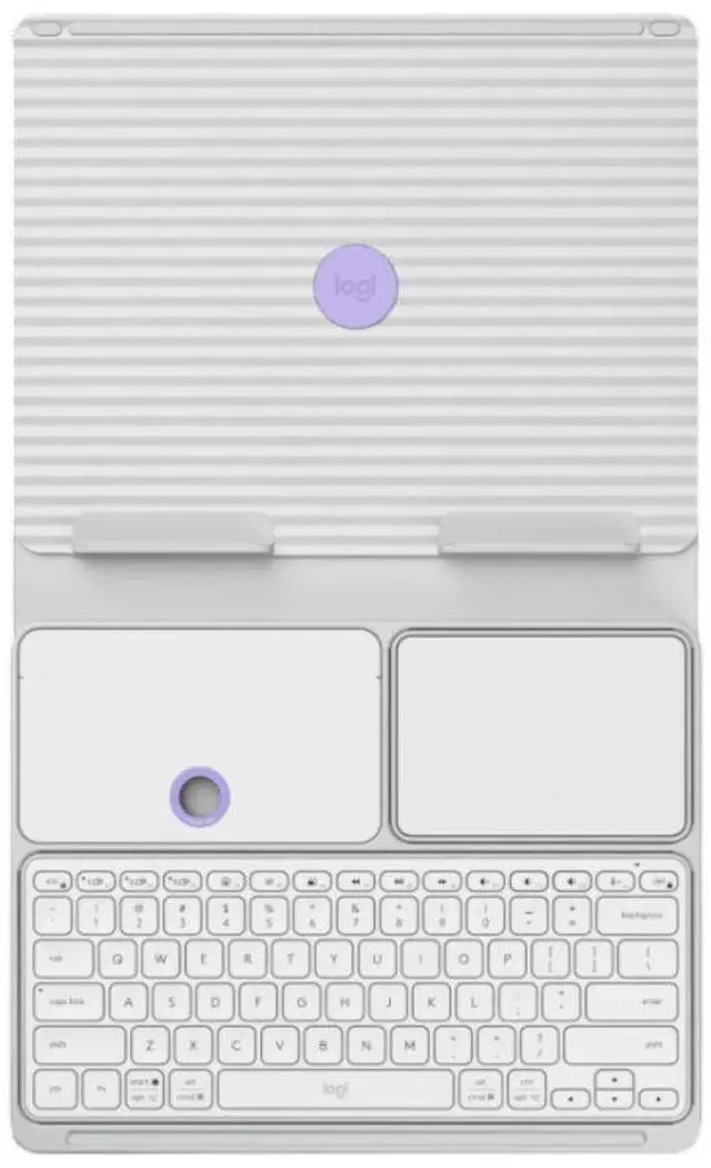 Alt view image 5 of 9 - Logitech Casa Pop Up Desk Work From Home Kit with Laptop Stand, Wireless Keyboard & Touchpad, Bluetooth, USB C Charging, for Laptop/MacBook (10? to 17?) - Windows, macOS, ChromeOS - Nordic Calm
