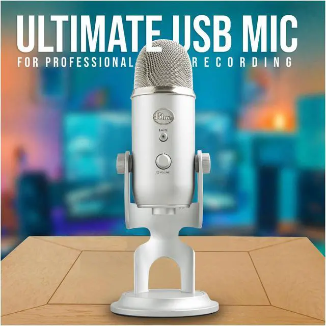 Alt view image 2 of 7 - Blue Microphone Yeti USB Mic (Silver) with Knox Gear Pop Filter and USB Hub