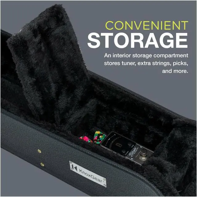 Alt view image 5 of 7 - Knox KN-GC02 39" Hard Shell Guitar Case w/ Gold Hardware