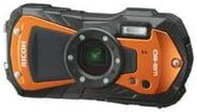 Alt view image 6 of 11 - Ricoh WG-80 Orange Waterproof Digital Camera Shockproof Freezeproof Crushproof