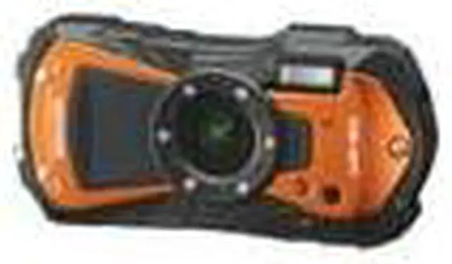Alt view image 7 of 11 - Ricoh WG-80 Orange Waterproof Digital Camera Shockproof Freezeproof Crushproof